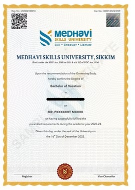 MSU BVOC CERTIFICATE SAMPLE