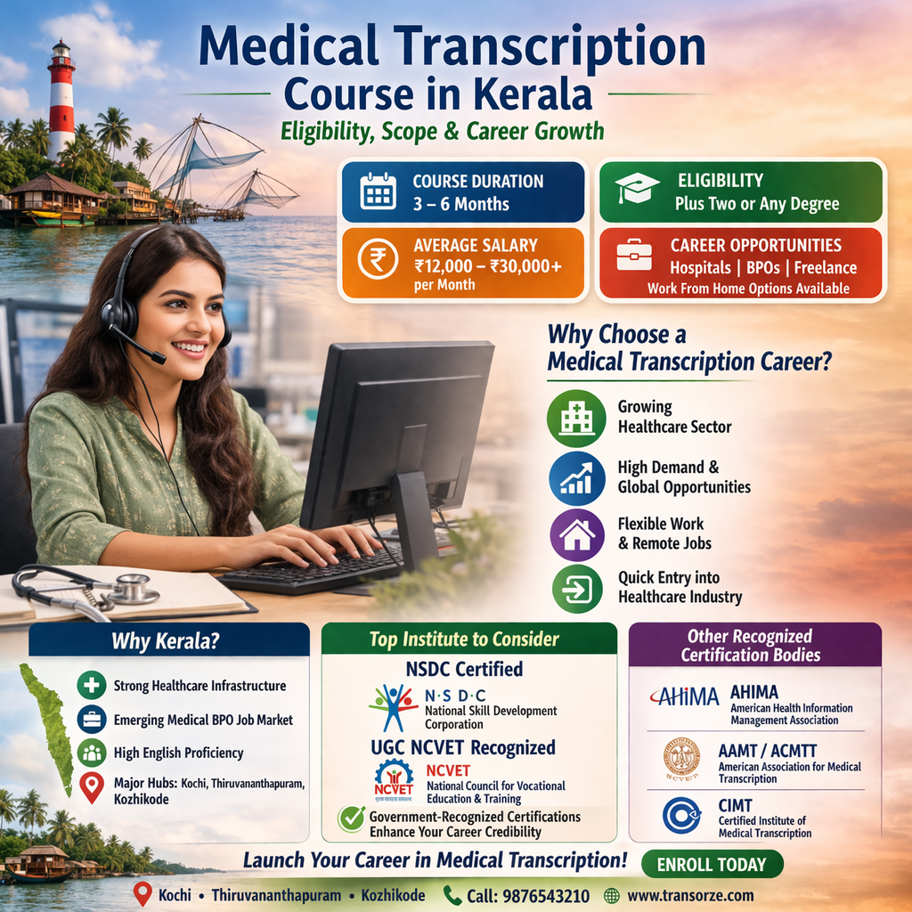 Medical Transcription Course in Kerala: Eligibility