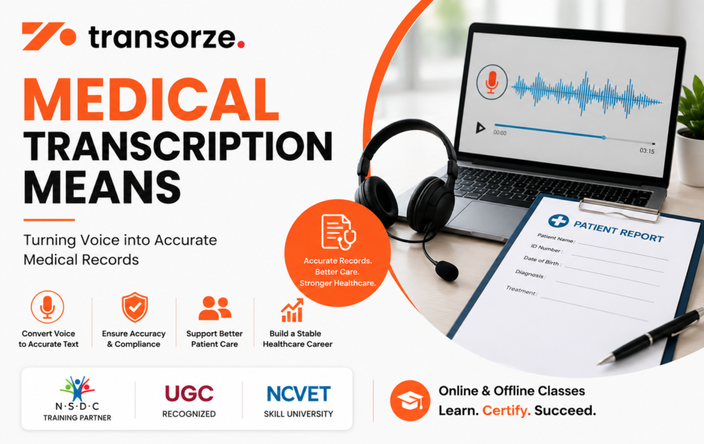 medical transcription means